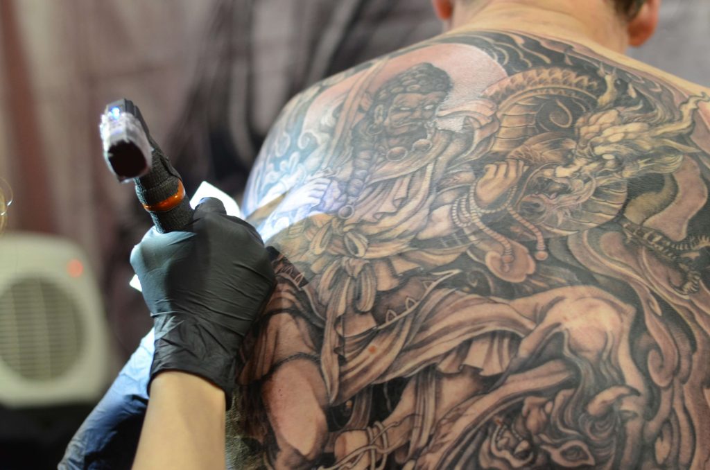 getting a tattoo