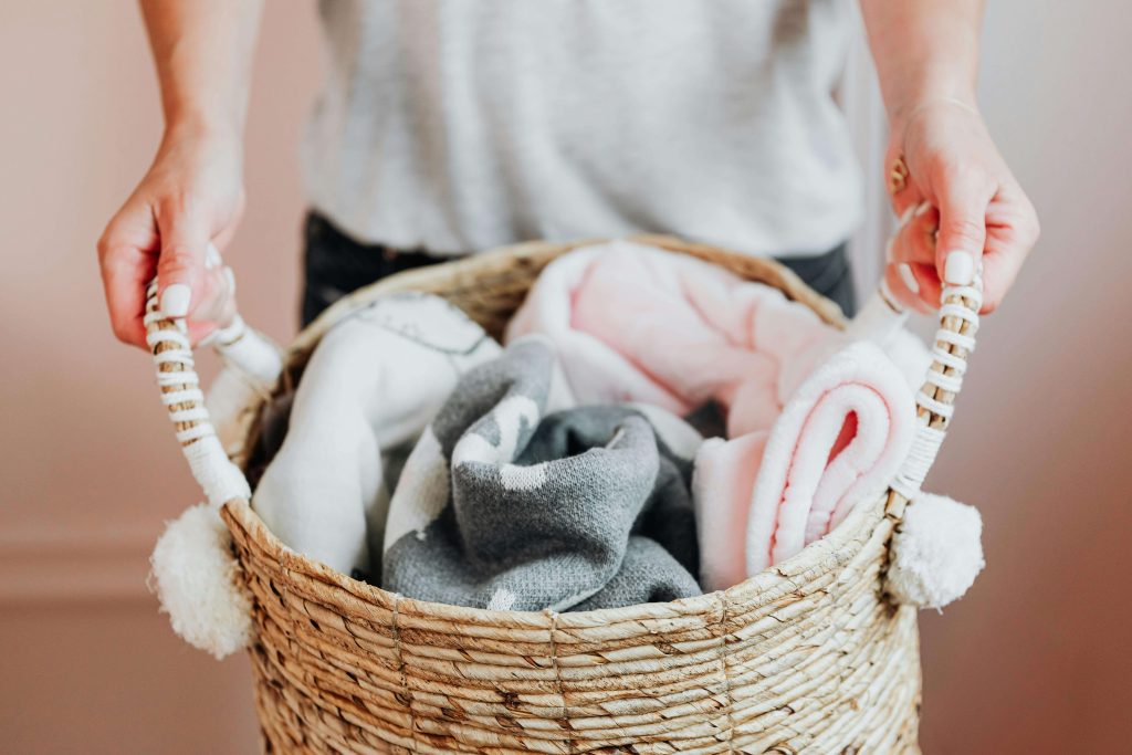 blankets in a basket